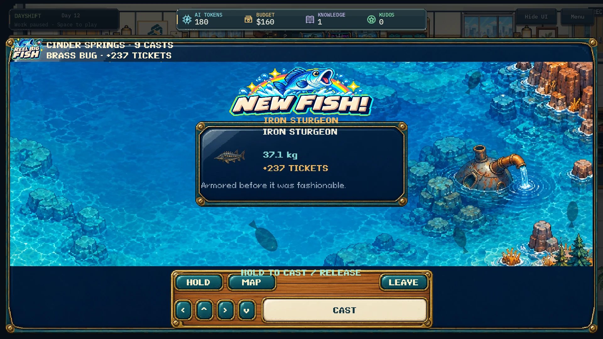 The fishing cabinet celebrating a new catch.